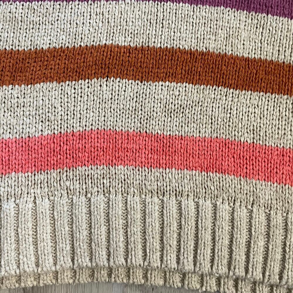 Lou & Grey & LOFT Sweater Womens LARGE Multicolor Chunky Knit Striped Pullover - Picture 7 of 14
